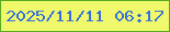 文字の大きさ：4、枠の色：58aa23、背景の色：eff96b、文字の色：3770d6 無料ブログパーツのブログ時計