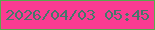 文字の大きさ：1、枠の色：58aa4d、背景の色：fb3b92、文字の色：45786b 無料ブログパーツのブログ時計