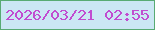 文字の大きさ：5、枠の色：58ab73、背景の色：cbe7f4、文字の色：c14cd0 無料ブログパーツのブログ時計
