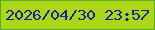 文字の大きさ：2、枠の色：58ad23、背景の色：acd718、文字の色：1821a1 無料ブログパーツのブログ時計