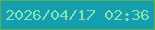 文字の大きさ：2、枠の色：58af56、背景の色：159fae、文字の色：82e4b0 無料ブログパーツのブログ時計