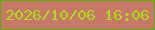 文字の大きさ：4、枠の色：58b004、背景の色：c87868、文字の色：abdd14 無料ブログパーツのブログ時計