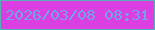 文字の大きさ：3、枠の色：58b1b9、背景の色：db3fe2、文字の色：70a3e8 無料ブログパーツのブログ時計