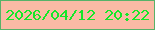 文字の大きさ：1、枠の色：58b268、背景の色：fbbaa5、文字の色：15e729 無料ブログパーツのブログ時計
