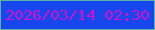 文字の大きさ：2、枠の色：58b4a4、背景の色：1746ec、文字の色：d310cb 無料ブログパーツのブログ時計