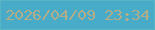 文字の大きさ：3、枠の色：58b5c3、背景の色：48acc9、文字の色：b2ac89 無料ブログパーツのブログ時計