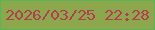文字の大きさ：1、枠の色：58b659、背景の色：8ca74c、文字の色：b13f51 無料ブログパーツのブログ時計