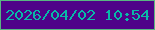 文字の大きさ：3、枠の色：58b682、背景の色：4f0289、文字の色：08b9a8 無料ブログパーツのブログ時計