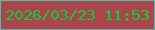 文字の大きさ：1、枠の色：58baa9、背景の色：aa454c、文字の色：0fcd3d 無料ブログパーツのブログ時計