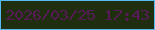 文字の大きさ：5、枠の色：58baf4、背景の色：1e2e0e、文字の色：581a57 無料ブログパーツのブログ時計