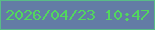 文字の大きさ：1、枠の色：58bc87、背景の色：637ca5、文字の色：52d75e 無料ブログパーツのブログ時計