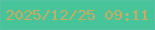 文字の大きさ：4、枠の色：58c0a4、背景の色：48c49a、文字の色：c7ac61 無料ブログパーツのブログ時計
