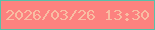 文字の大きさ：1、枠の色：58c0a9、背景の色：fc827f、文字の色：f8bda3 無料ブログパーツのブログ時計
