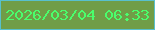 文字の大きさ：2、枠の色：58c0cd、背景の色：709d47、文字の色：4afe6c 無料ブログパーツのブログ時計