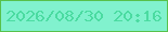 文字の大きさ：3、枠の色：58c14b、背景の色：81f2ce、文字の色：4bdba1 無料ブログパーツのブログ時計