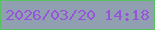 文字の大きさ：3、枠の色：58c161、背景の色：91a0b0、文字の色：9654d8 無料ブログパーツのブログ時計