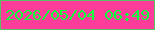 文字の大きさ：5、枠の色：58c163、背景の色：fe3d9b、文字の色：0eff3b 無料ブログパーツのブログ時計