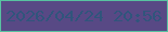 文字の大きさ：2、枠の色：58c2a1、背景の色：584985、文字の色：30557c 無料ブログパーツのブログ時計