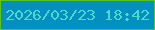 文字の大きさ：1、枠の色：58c322、背景の色：0390c1、文字の色：4edacb 無料ブログパーツのブログ時計