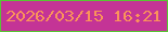 文字の大きさ：5、枠の色：58c534、背景の色：c43496、文字の色：fa935a 無料ブログパーツのブログ時計
