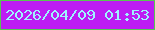 文字の大きさ：1、枠の色：58c652、背景の色：bd1cf3、文字の色：9ef3ff 無料ブログパーツのブログ時計