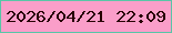 文字の大きさ：1、枠の色：58c6a7、背景の色：fa9ec9、文字の色：270103 無料ブログパーツのブログ時計