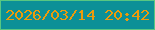 文字の大きさ：1、枠の色：58c782、背景の色：0c9097、文字の色：ec9b0b 無料ブログパーツのブログ時計