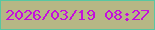 文字の大きさ：5、枠の色：58c7a1、背景の色：b6b785、文字の色：c40edc 無料ブログパーツのブログ時計