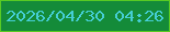 文字の大きさ：1、枠の色：58ca24、背景の色：148b39、文字の色：45ced5 無料ブログパーツのブログ時計