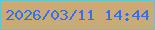 文字の大きさ：4、枠の色：58cbca、背景の色：c9ab78、文字の色：386ee9 無料ブログパーツのブログ時計