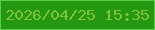 文字の大きさ：2、枠の色：58cd48、背景の色：249811、文字の色：7fc137 無料ブログパーツのブログ時計