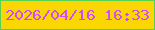 文字の大きさ：4、枠の色：58d152、背景の色：fad701、文字の色：d14bfb 無料ブログパーツのブログ時計