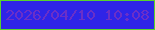 文字の大きさ：5、枠の色：58d32c、背景の色：2f24e7、文字の色：6a2fc8 無料ブログパーツのブログ時計