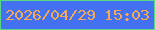 文字の大きさ：3、枠の色：58d785、背景の色：4471f2、文字の色：f2ab54 無料ブログパーツのブログ時計