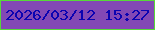 文字の大きさ：3、枠の色：58d839、背景の色：8348b5、文字の色：0b03b1 無料ブログパーツのブログ時計