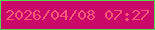 文字の大きさ：2、枠の色：58d852、背景の色：ca0867、文字の色：fb567c 無料ブログパーツのブログ時計