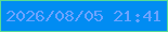 文字の大きさ：2、枠の色：58dc95、背景の色：018cf2、文字の色：6ba3fe 無料ブログパーツのブログ時計