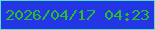 文字の大きさ：4、枠の色：58e2c5、背景の色：2335e5、文字の色：27c028 無料ブログパーツのブログ時計