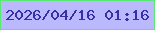 文字の大きさ：3、枠の色：58e972、背景の色：bab9fe、文字の色：362fa6 無料ブログパーツのブログ時計