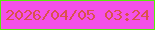 文字の大きさ：5、枠の色：58eb0b、背景の色：f451e8、文字の色：da524d 無料ブログパーツのブログ時計