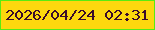 文字の大きさ：4、枠の色：58eb12、背景の色：fcd80e、文字の色：3a0c2b 無料ブログパーツのブログ時計
