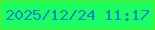 文字の大きさ：4、枠の色：58ed1b、背景の色：1cfd64、文字の色：088ec3 無料ブログパーツのブログ時計