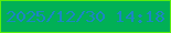 文字の大きさ：1、枠の色：58ee0f、背景の色：01b056、文字の色：1c86c4 無料ブログパーツのブログ時計