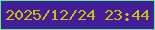 文字の大きさ：4、枠の色：58f090、背景の色：461d99、文字の色：c4c20a 無料ブログパーツのブログ時計
