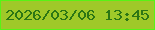 文字の大きさ：2、枠の色：58f316、背景の色：9fc929、文字の色：2c7614 無料ブログパーツのブログ時計