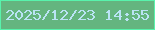 文字の大きさ：2、枠の色：58f3ac、背景の色：64b57f、文字の色：bae4f5 無料ブログパーツのブログ時計