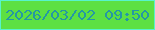 文字の大きさ：2、枠の色：58f3cb、背景の色：5de042、文字の色：2498a4 無料ブログパーツのブログ時計
