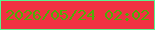 文字の大きさ：1、枠の色：58f48e、背景の色：f13142、文字の色：4fac07 無料ブログパーツのブログ時計
