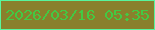 文字の大きさ：4、枠の色：58f59d、背景の色：89802c、文字の色：43c943 無料ブログパーツのブログ時計