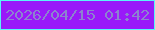 文字の大きさ：2、枠の色：58f5f8、背景の色：991af9、文字の色：8c83cf 無料ブログパーツのブログ時計
